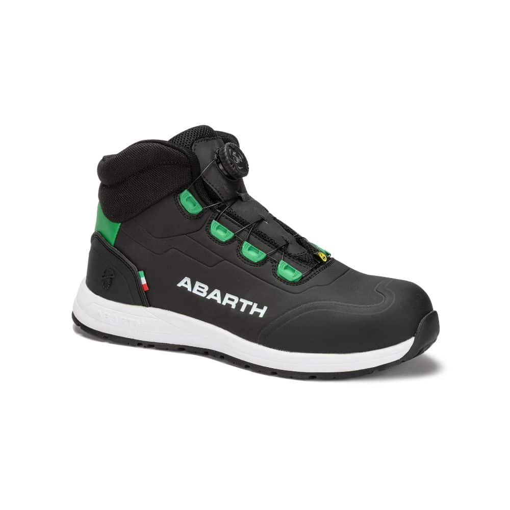 Chaussures de sécurité montantes Abarth Alto Black S3 en microfibre nanotechnologique avec protection renforcée